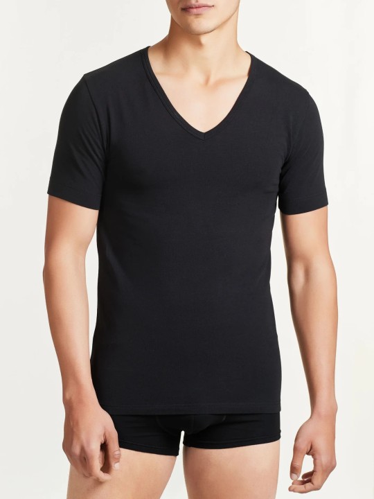 T-shirt cotone scollo a V Ragno