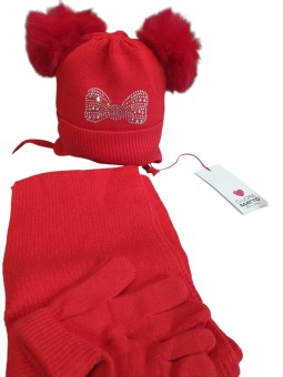 Cappellino sciarpa e guanti bimba