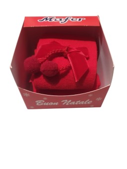 Collant bimba rosso con fiocco